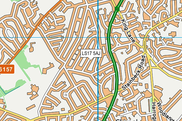 LS17 5AJ map - OS VectorMap District (Ordnance Survey)