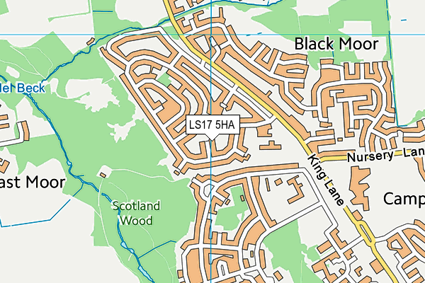 LS17 5HA map - OS VectorMap District (Ordnance Survey)