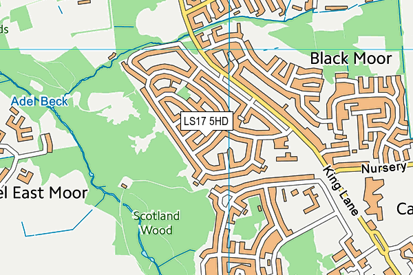 LS17 5HD map - OS VectorMap District (Ordnance Survey)