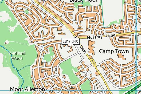 Alwoodley Primary School map (LS17 5HX) - OS VectorMap District (Ordnance Survey)