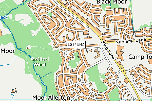 LS17 5HZ map - OS VectorMap District (Ordnance Survey)
