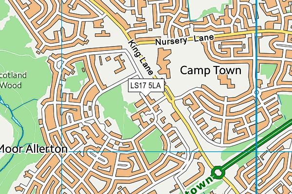 Cranmer Bank Recreation Ground map (LS17 5LA) - OS VectorMap District (Ordnance Survey)