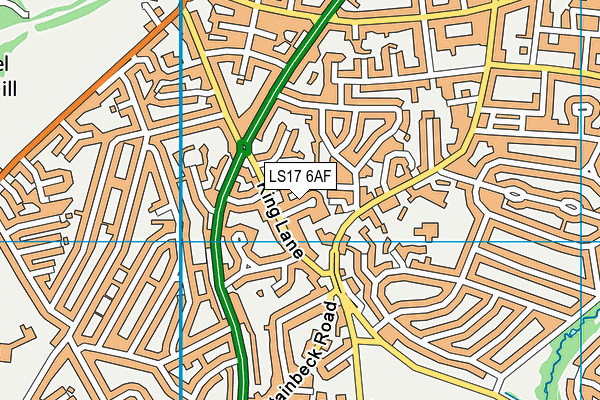 LS17 6AF map - OS VectorMap District (Ordnance Survey)