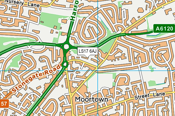 LS17 6AJ map - OS VectorMap District (Ordnance Survey)