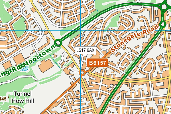 LS17 6AX map - OS VectorMap District (Ordnance Survey)