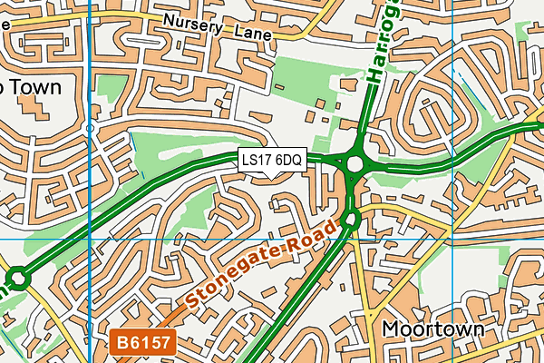 LS17 6DQ map - OS VectorMap District (Ordnance Survey)