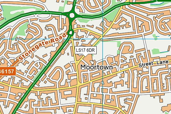 Moortown Primary School map (LS17 6DR) - OS VectorMap District (Ordnance Survey)