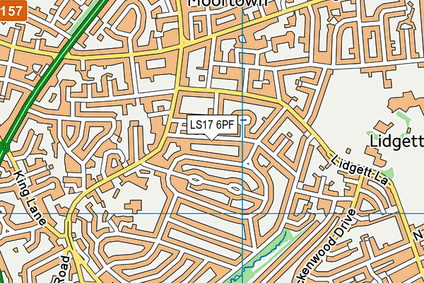 LS17 6PF map - OS VectorMap District (Ordnance Survey)