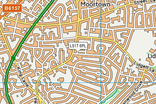 LS17 6PL map - OS VectorMap District (Ordnance Survey)