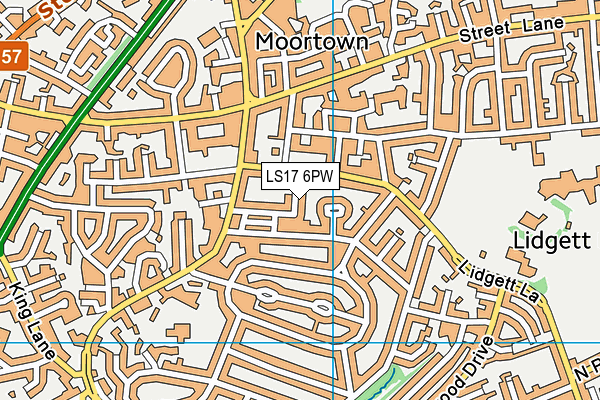 LS17 6PW map - OS VectorMap District (Ordnance Survey)