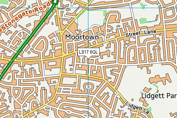 LS17 6QL map - OS VectorMap District (Ordnance Survey)