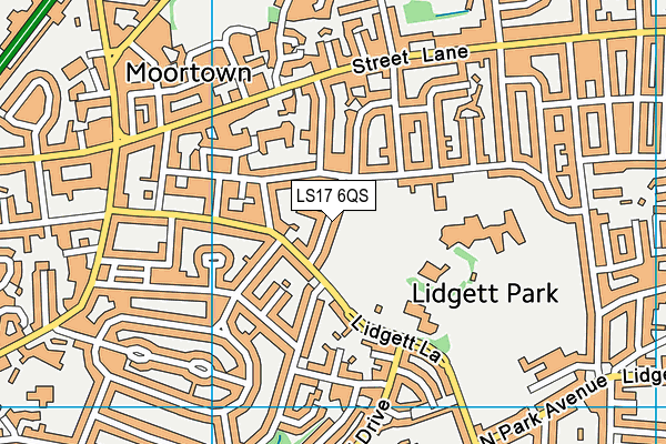 Bentcliffe Avenue Recreation Ground map (LS17 6QS) - OS VectorMap District (Ordnance Survey)