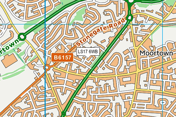 LS17 6WB map - OS VectorMap District (Ordnance Survey)