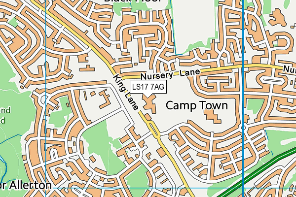 LS17 7AG map - OS VectorMap District (Ordnance Survey)
