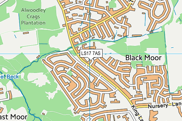 LS17 7AS map - OS VectorMap District (Ordnance Survey)