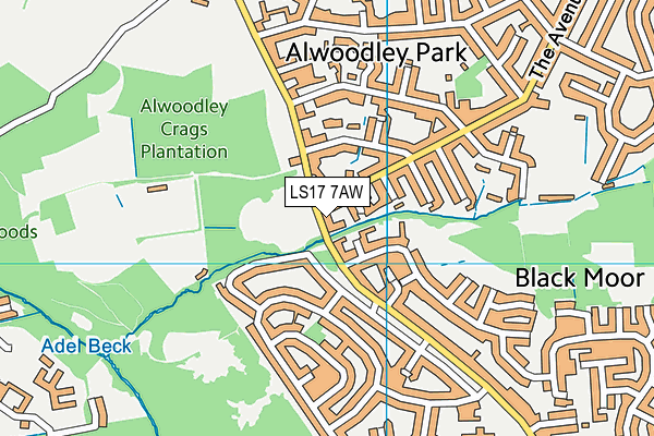 LS17 7AW map - OS VectorMap District (Ordnance Survey)