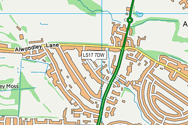 LS17 7DW map - OS VectorMap District (Ordnance Survey)