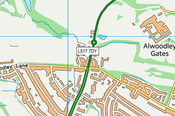 LS17 7DY map - OS VectorMap District (Ordnance Survey)