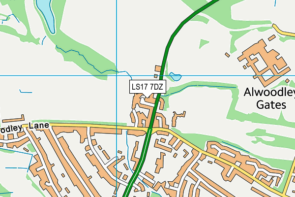 LS17 7DZ map - OS VectorMap District (Ordnance Survey)