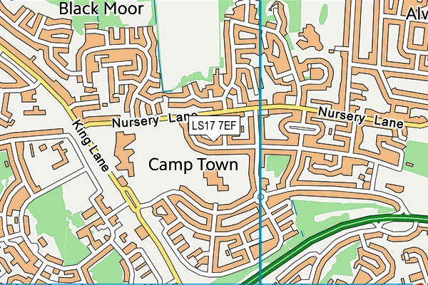 LS17 7EF map - OS VectorMap District (Ordnance Survey)