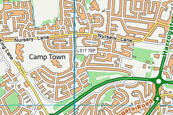 LS17 7EP map - OS VectorMap District (Ordnance Survey)