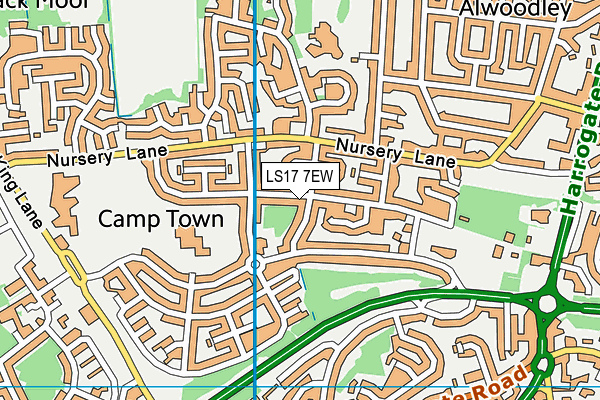 LS17 7EW map - OS VectorMap District (Ordnance Survey)