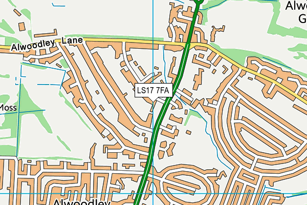 LS17 7FA map - OS VectorMap District (Ordnance Survey)