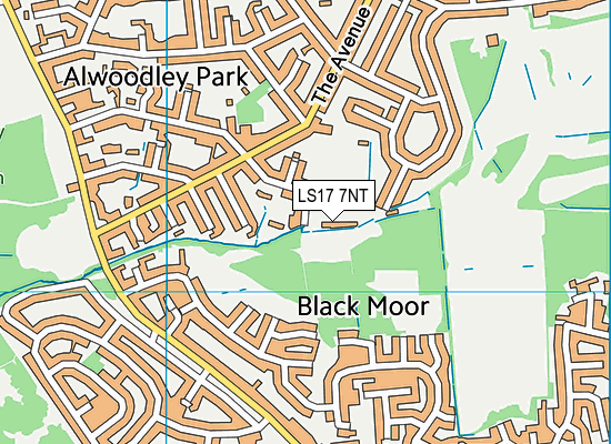 Moortown Rugby Club map (LS17 7NT) - OS VectorMap District (Ordnance Survey)