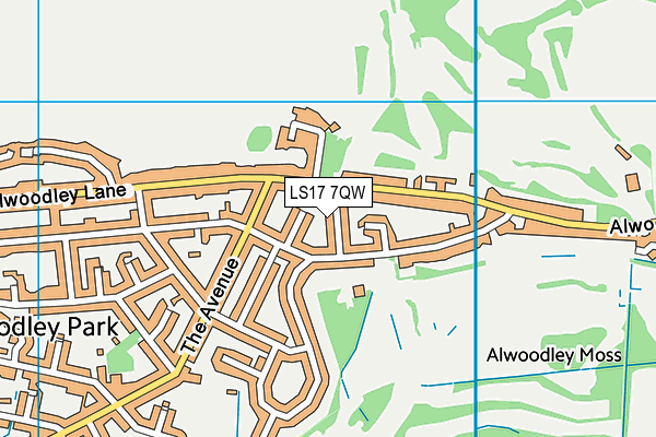 LS17 7QW map - OS VectorMap District (Ordnance Survey)