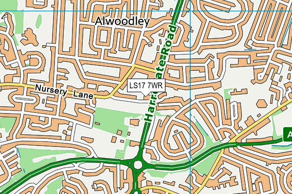 LS17 7WR map - OS VectorMap District (Ordnance Survey)