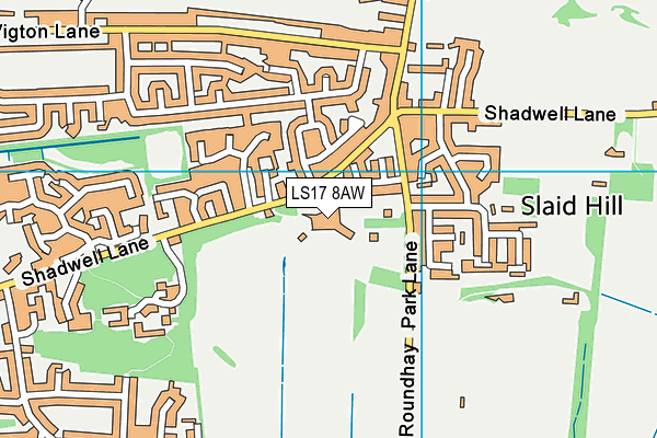LS17 8AW map - OS VectorMap District (Ordnance Survey)