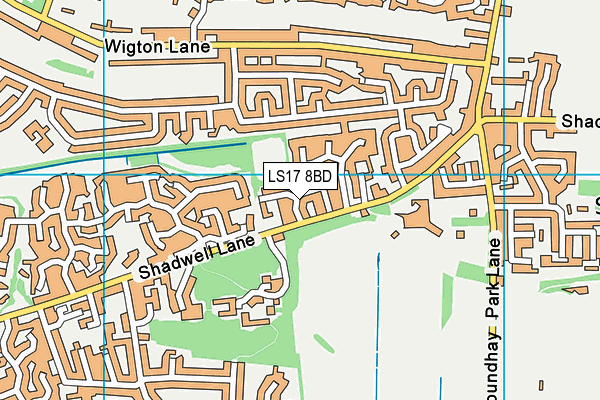 LS17 8BD map - OS VectorMap District (Ordnance Survey)