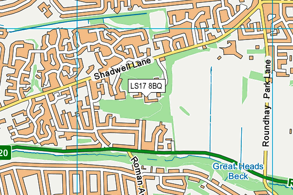 LS17 8BQ map - OS VectorMap District (Ordnance Survey)