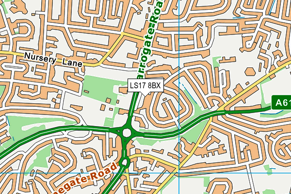 LS17 8BX map - OS VectorMap District (Ordnance Survey)