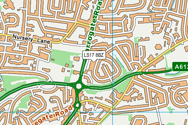 LS17 8BZ map - OS VectorMap District (Ordnance Survey)