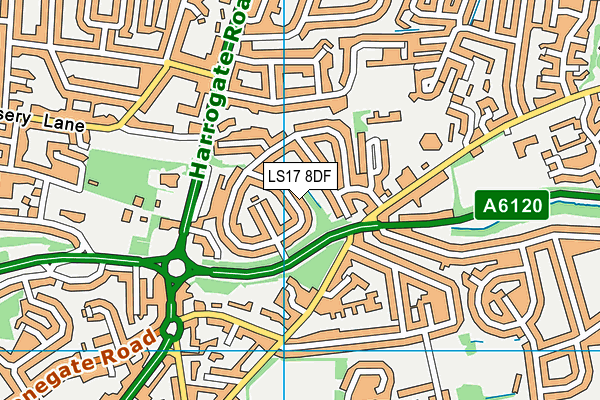 LS17 8DF map - OS VectorMap District (Ordnance Survey)