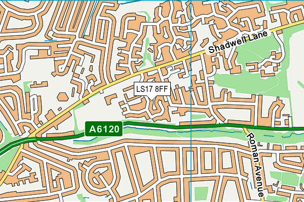 LS17 8FF map - OS VectorMap District (Ordnance Survey)