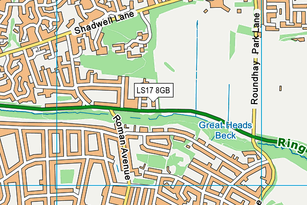 LS17 8GB map - OS VectorMap District (Ordnance Survey)