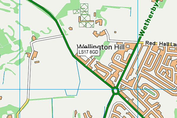 LS17 8GD map - OS VectorMap District (Ordnance Survey)