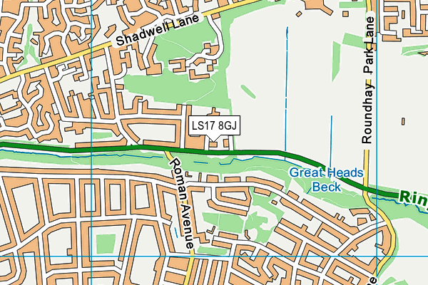 LS17 8GJ map - OS VectorMap District (Ordnance Survey)