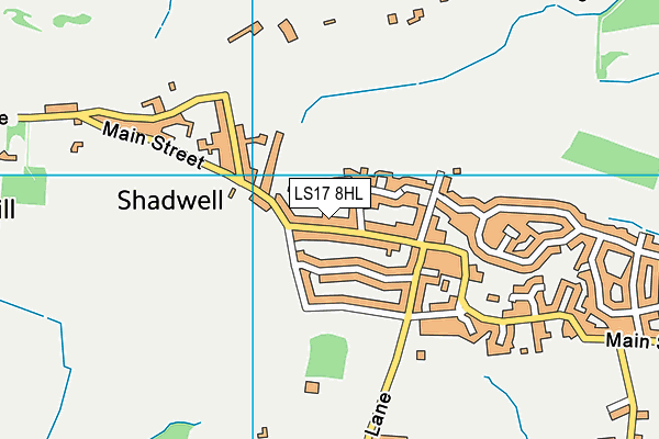 Shadwell Cricket Club (Closed) map (LS17 8HL) - OS VectorMap District (Ordnance Survey)