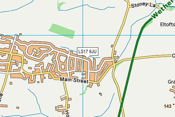 LS17 8JU map - OS VectorMap District (Ordnance Survey)