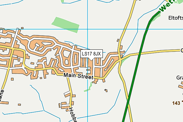 LS17 8JX map - OS VectorMap District (Ordnance Survey)