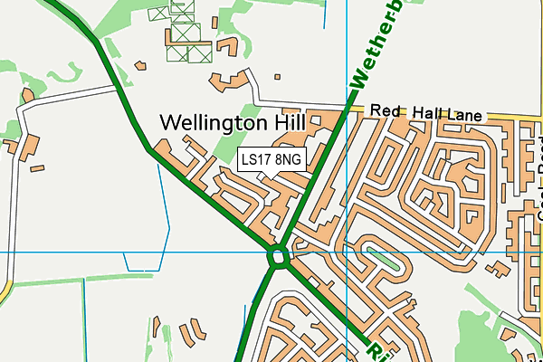 LS17 8NG map - OS VectorMap District (Ordnance Survey)