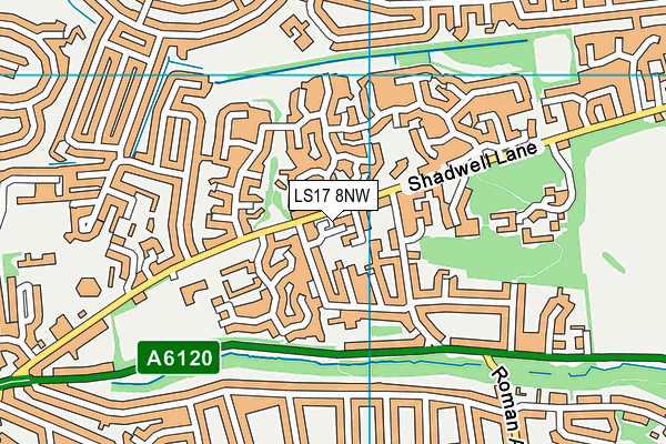 LS17 8NW map - OS VectorMap District (Ordnance Survey)