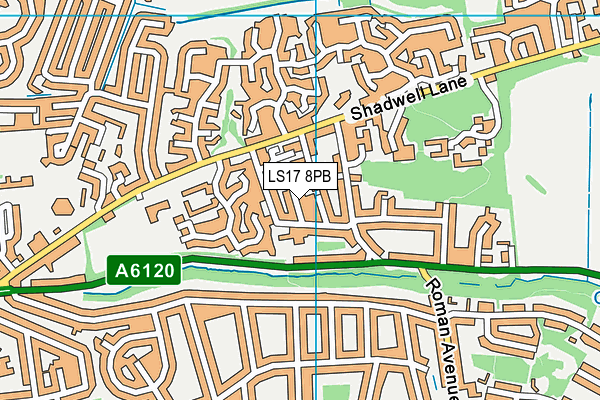 LS17 8PB map - OS VectorMap District (Ordnance Survey)