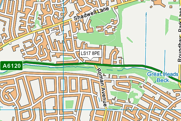 LS17 8PE map - OS VectorMap District (Ordnance Survey)