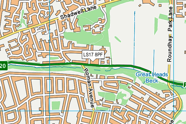 LS17 8PF map - OS VectorMap District (Ordnance Survey)