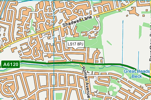 LS17 8PJ map - OS VectorMap District (Ordnance Survey)