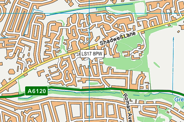 LS17 8PW map - OS VectorMap District (Ordnance Survey)